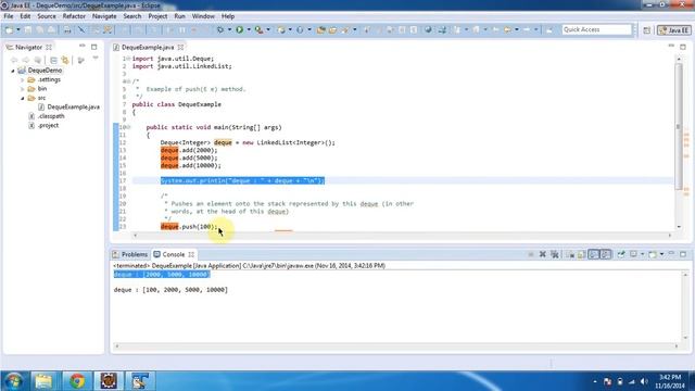 Deque (Push Method) | Java Collection Framework смотреть онлайн