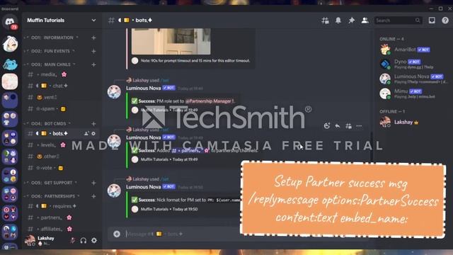 How to setup Partnership message by Luminous Nova Bot | Slash Commands | (Updated version) смотреть онлайн