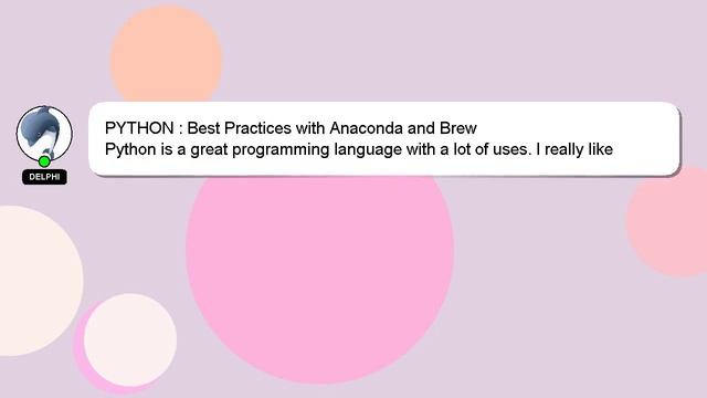 PYTHON : Best Practices with Anaconda and Brew смотреть онлайн