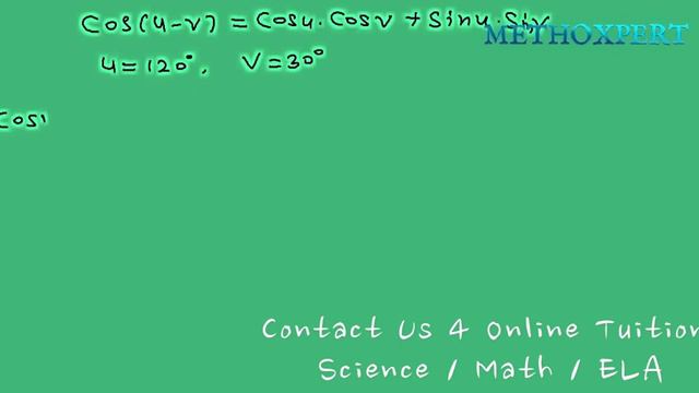 Find the exact value of the expression cos 120° cos 30° + sin 120° sin 30° #education #trignometry смотреть онлайн