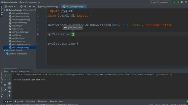 Python tutorial 2019 #12 OPENGL CHANGECOLOR смотреть онлайн