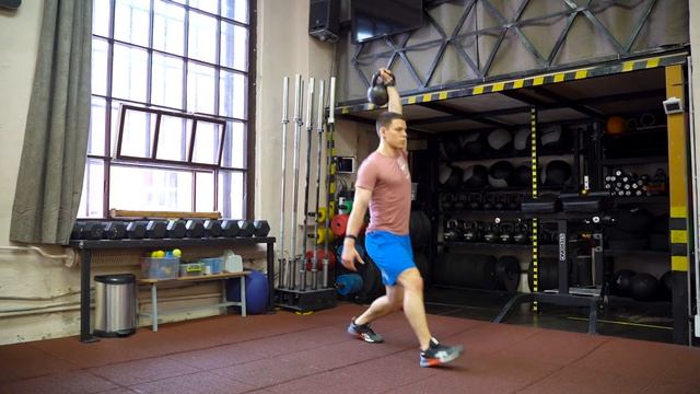 Выпады с гирей над головой смотреть онлайн