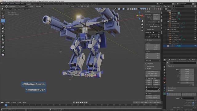 How To Rig A Mech Blender 2.83 Step by Step смотреть онлайн