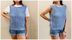 Летняя ажурная майка,топ,жилет спицами.Подробное видео,мастер класс #каксвязать #майкаспицами #knit