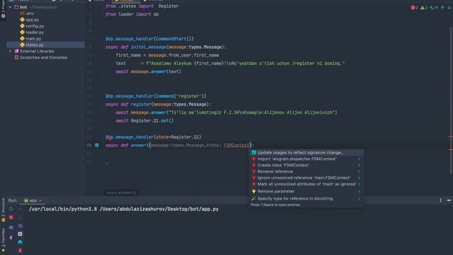 Python va TelegramBot , FSM va STATE #3-DARS смотреть онлайн
