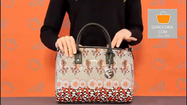 Классическая сумка Furla 884585 grey red snakes смотреть онлайн