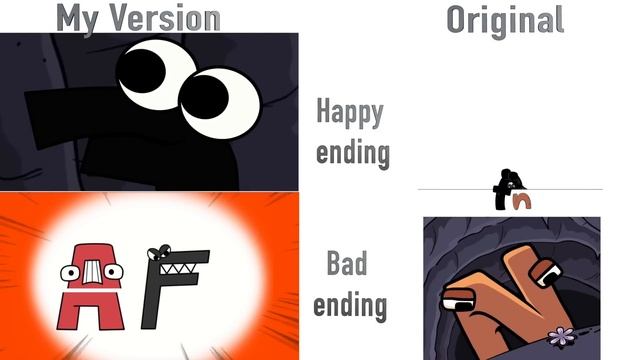 Alphabet Lore But ALL ORIGINAL Vs ALL FAKE Happy Ends Comparison