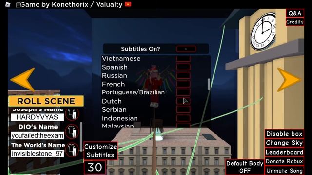 How To Change Subtitles in Jojo Poses Simulator [Roblox] смотреть онлайн