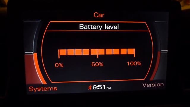 Audi MMI 2G Niveau de charge de la batterie смотреть онлайн