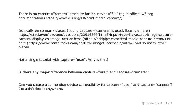 HTML : What is the difference between capture="user" and capture="camera" in input type file tag? смотреть онлайн