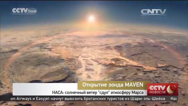 НАСА: солнечный ветер "сдул" атмосферу Марса смотреть онлайн