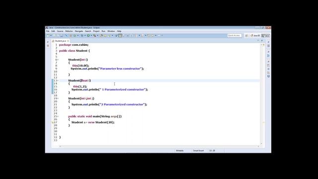 Java Constructors, Constructor Overloading смотреть онлайн