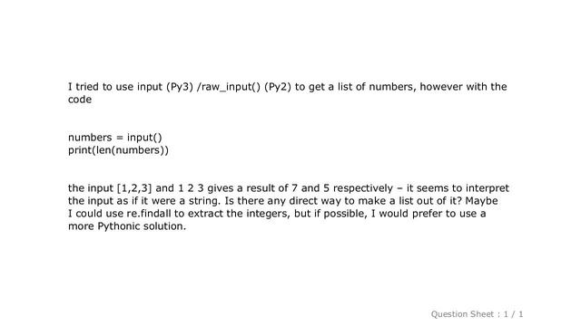 PYTHON : Get a list of numbers as input from the user смотреть онлайн