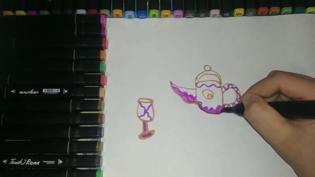 как можно нарисовать чайник | Drawing for children chaynik смотреть онлайн