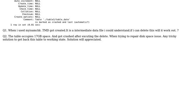 Repairing Myisam Table when there was no additional Disk space & Table corrupted (2 Solutions!!) смотреть онлайн