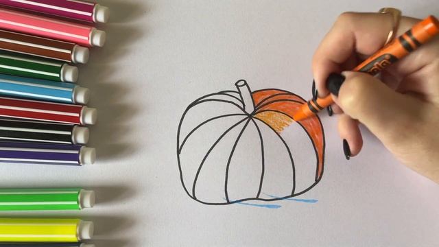 How to Draw a Glitter Pumpkin | Как нарисовать тыкву с блестками Раскраска тыква смотреть онлайн