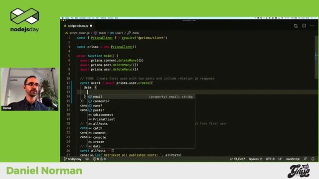 Rapid and type-safe Node.js development with Prisma | Daniel Norman | nodejsday 2020 смотреть онлайн