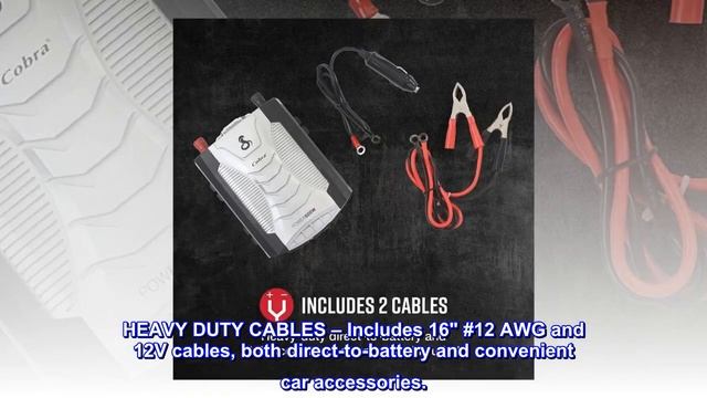 Cobra POWER 500W Power Inverter, Portable – 500-Watt Car Charger, 2 Grounded AC Outlets