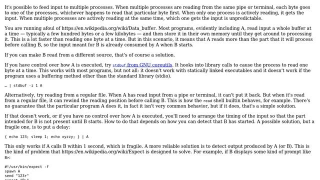 Unix & Linux: passing stdin to process A and process B (invoked by A) (2 Solutions!!) смотреть онлайн