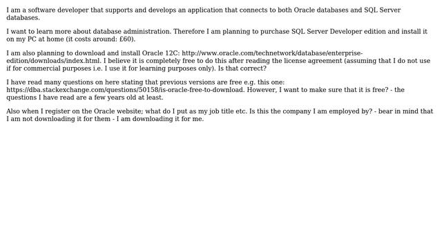 Is Oracle 12g free to download for learning purposes? смотреть онлайн