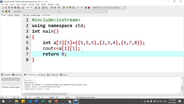 Two Dimensional Array 2D Array with program example - C++ Programming Language [ Hindi ] 42 смотреть онлайн