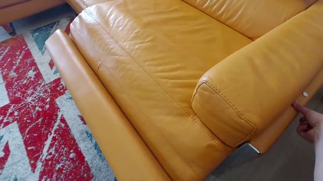Шкіряний кутовий диван з реклайнером, меблі б.в з Європи смотреть онлайн