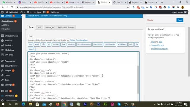 Date time picker for contact form 7 смотреть онлайн