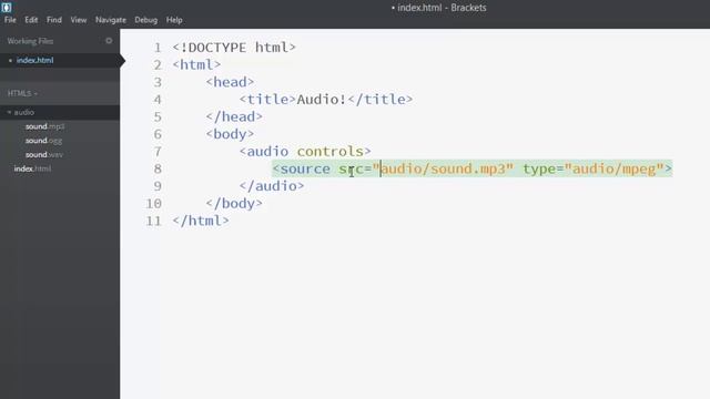 How to insert Audio file player #5 HTML5 tutorial for Beginners смотреть онлайн