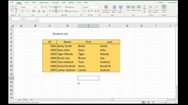 Separating First and Last Names (Wildcards & Find and Replace) Excel Tutorial and Explanation смотреть онлайн