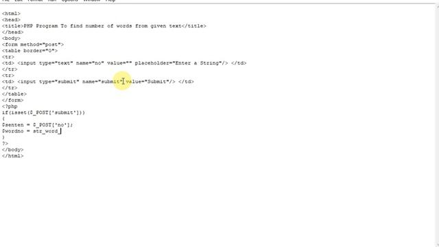 PHP Program To find number of words from given text смотреть онлайн