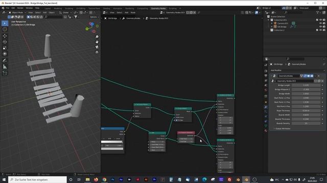 Procedural Rope Bridge - Blender Geometry Nodes - Tutorial смотреть онлайн