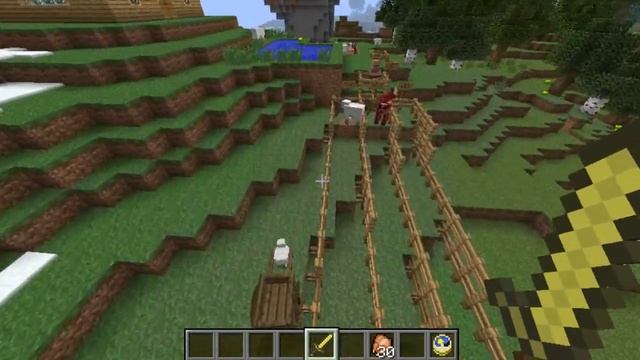 Minecraft Mods - ANIMAL CART RACE ! Sheep VS Chicken VS Cow ! смотреть онлайн