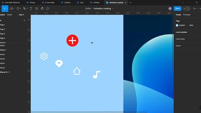 Animated Circular Navigation Menu Prototype in Figma. смотреть онлайн