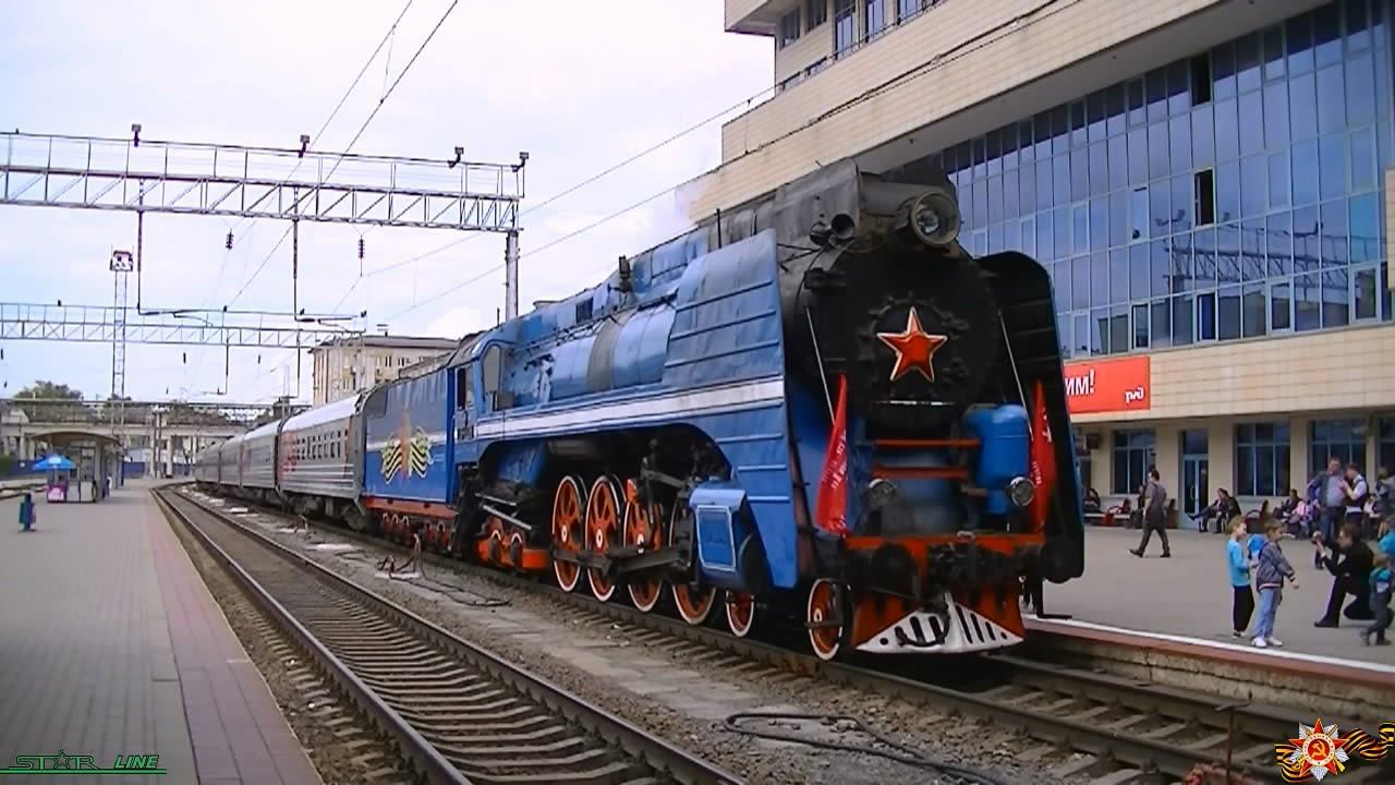 Паровоз П36-0218 с ретро-поездом и поездка вокруг Ростова смотреть онлайн