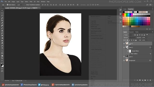 How to Create Flat Cartoon Effect in Photoshop - Turn Portraits into Vector Art (No Pen Tool) смотреть онлайн