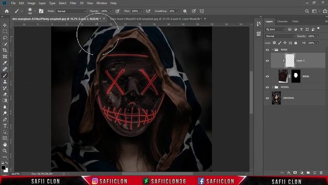 [ Photoshop Tutorial ] HOW TO ADD NEON MASK IN PHOTOSHOP - Photo Editing смотреть онлайн