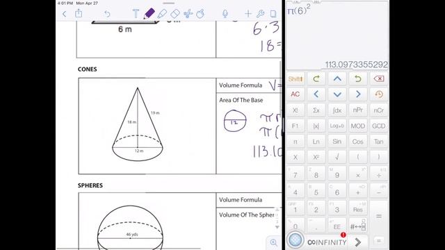11.2 Volume of Pyramids, Cones and Spheres Notes смотреть онлайн
