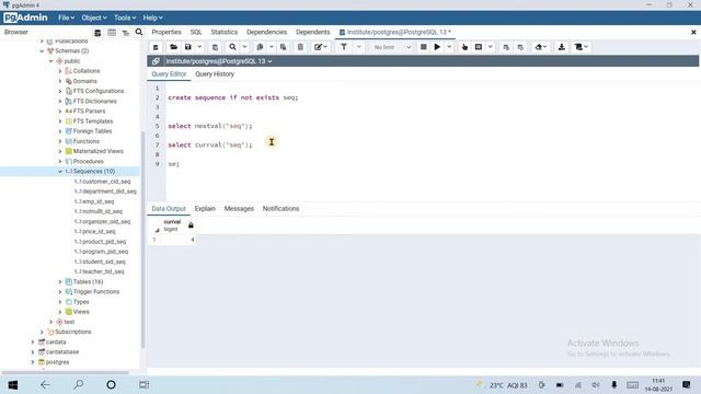 Postgresql sequence смотреть онлайн