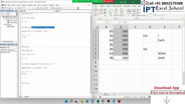 Excel VBA Loops: For Next, Do While, Do Until, For Each смотреть онлайн