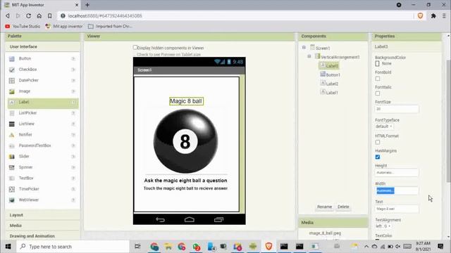 Magic 8 Ball App Using Mit App Inventor | Coding Ideas