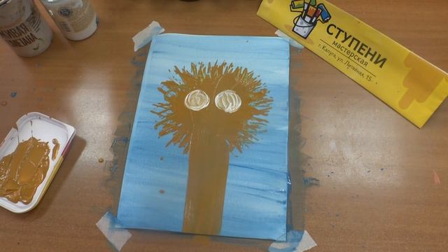 Рисуем вилкой "Страус" . Рисование с особенными детьми. смотреть онлайн