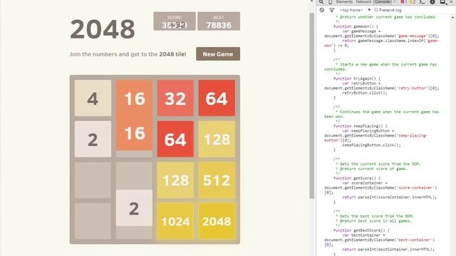 Fast 2048 bot gameplay (77k score) смотреть онлайн