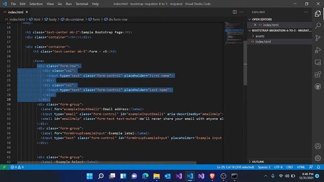 Migrating from Bootstrap version 4 to 5 - Form Elements смотреть онлайн