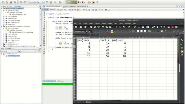 Mooc.fi Java Programming 02-17, 02-18: Sum Of A Sequence (+ Sequel) Solution
