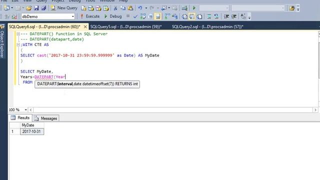 SQL Server - Get Year|Month|Quarter|Week|Day| from a Given Date смотреть онлайн