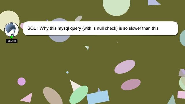 SQL : Why this mysql query (with is null check) is so slower than this other one? смотреть онлайн