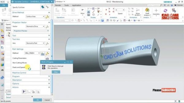 #NX CAM Tutorial #DAY 7 #5 AXIS #VARIABLE CONTOUR #CAD CAM