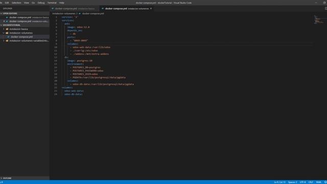 Instalación de Odoo a través de docker compose customizando volúmenes y variables de entorno. смотреть онлайн