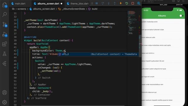 #Google's Flutter Tutorial - Theme your App using BLoC and Shared Preferences. смотреть онлайн