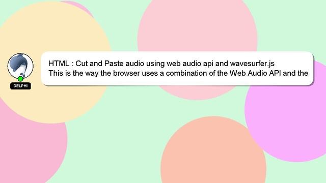 HTML : Cut and Paste audio using web audio api and wavesurfer.js смотреть онлайн